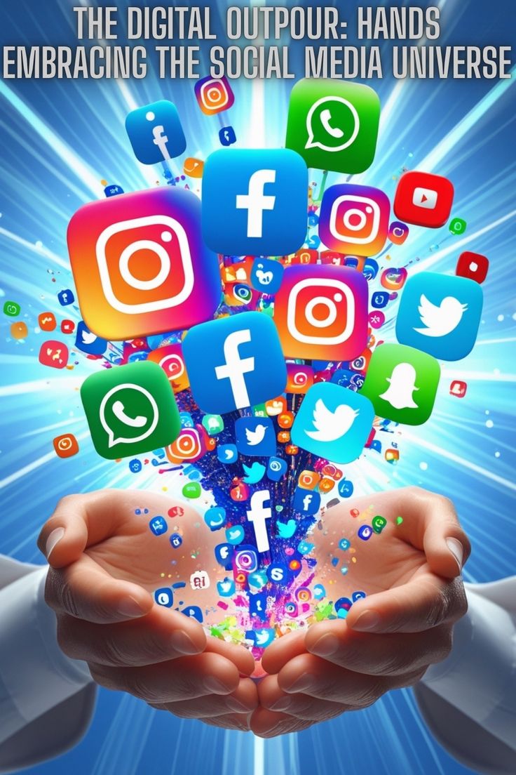 The Digital Outpour_ Hands Embracing the Social Media Universe